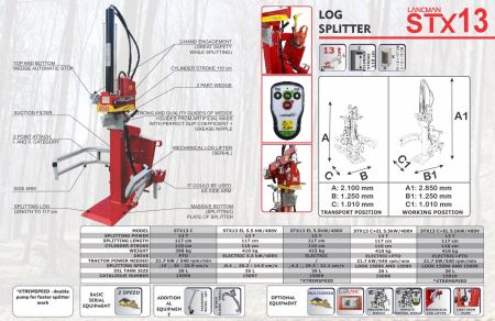 Дровокол вертикальный LANCMAN STX 13